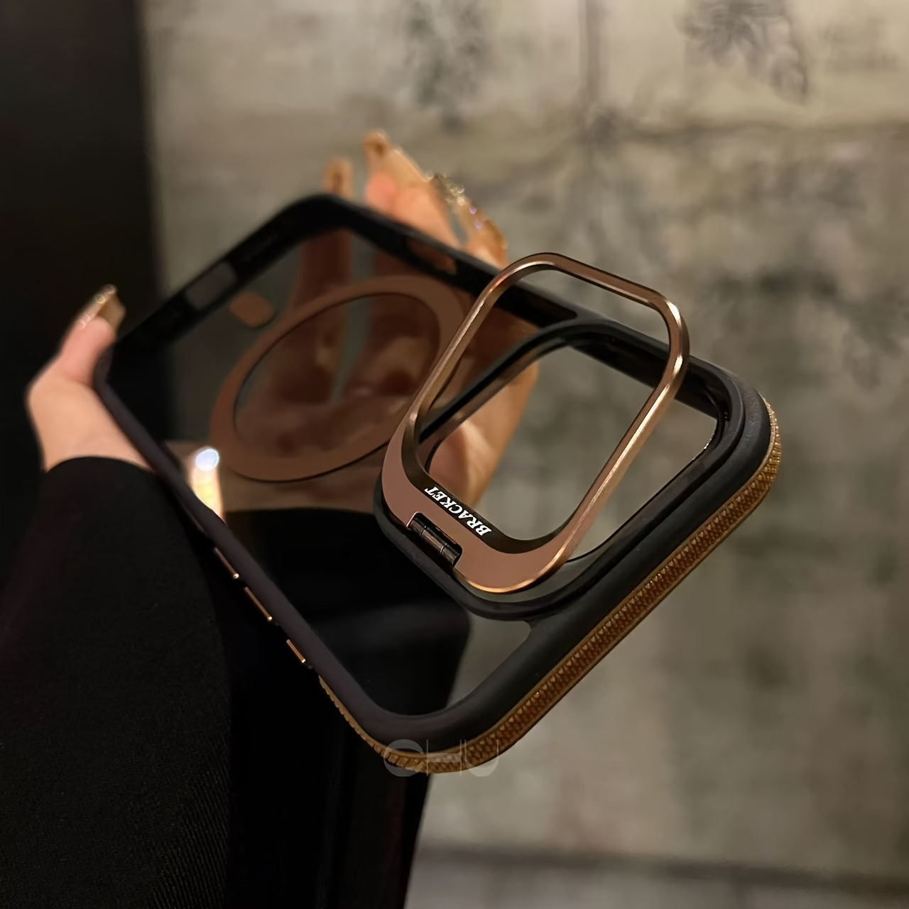 Magnetic Phone Case with Anti-Slip Edge Strip Stand Suitable for iPhone 17