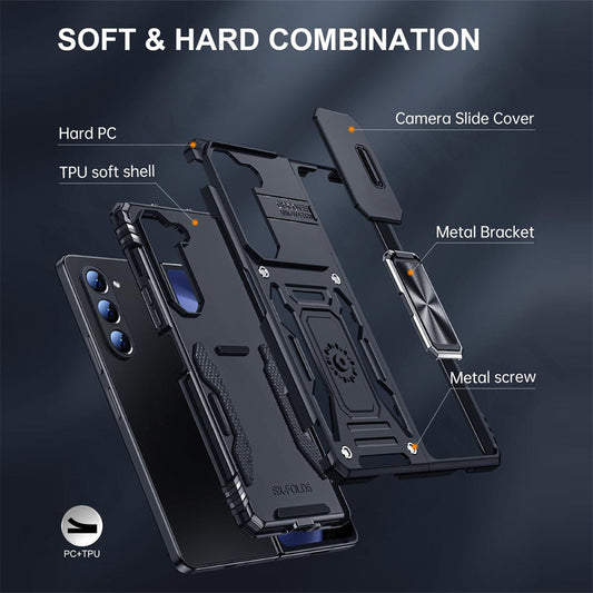 Extreme Z Fold 6, 5, 4 Shockproof Ring Stand Cam Slide Case