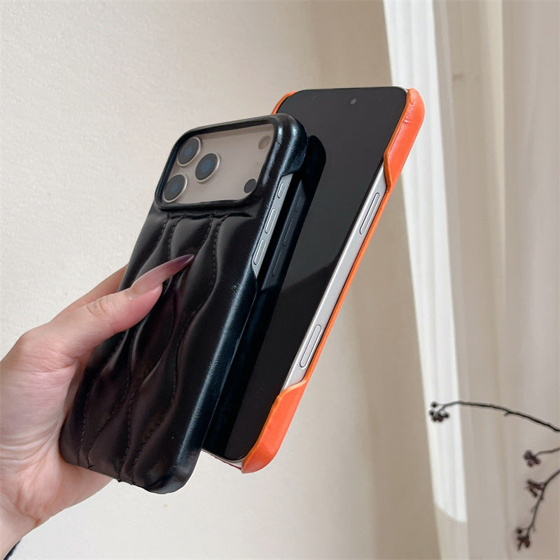 Oil Wax Leather down Jacket iPhone