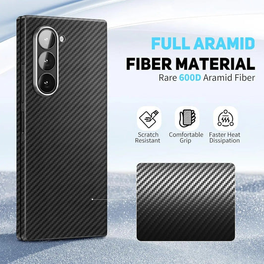 FeatherShield – Z Fold 7, 6 Ultra-Slim Aramid Carbon MagSafe Case