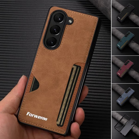 LuxFold Wallet – PU Leather Card Slot Case for Z Fold 7, 6, 5, 4