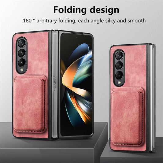 FlexWallet Magnetic Z Fold 6 – Slim Leather Wallet & Detachable Design Case
