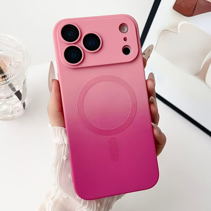 Magnetic Wireless Charging Phone Case Gradient Color For iPhone