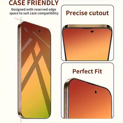 2pcs Anti-Peep Privacy Glass Screen Protector & 1pc Camera Lens Protector for iPhone 17