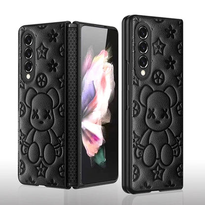 Luxury Bear Pattern  Case For Samsung Galaxy Z Fold Series