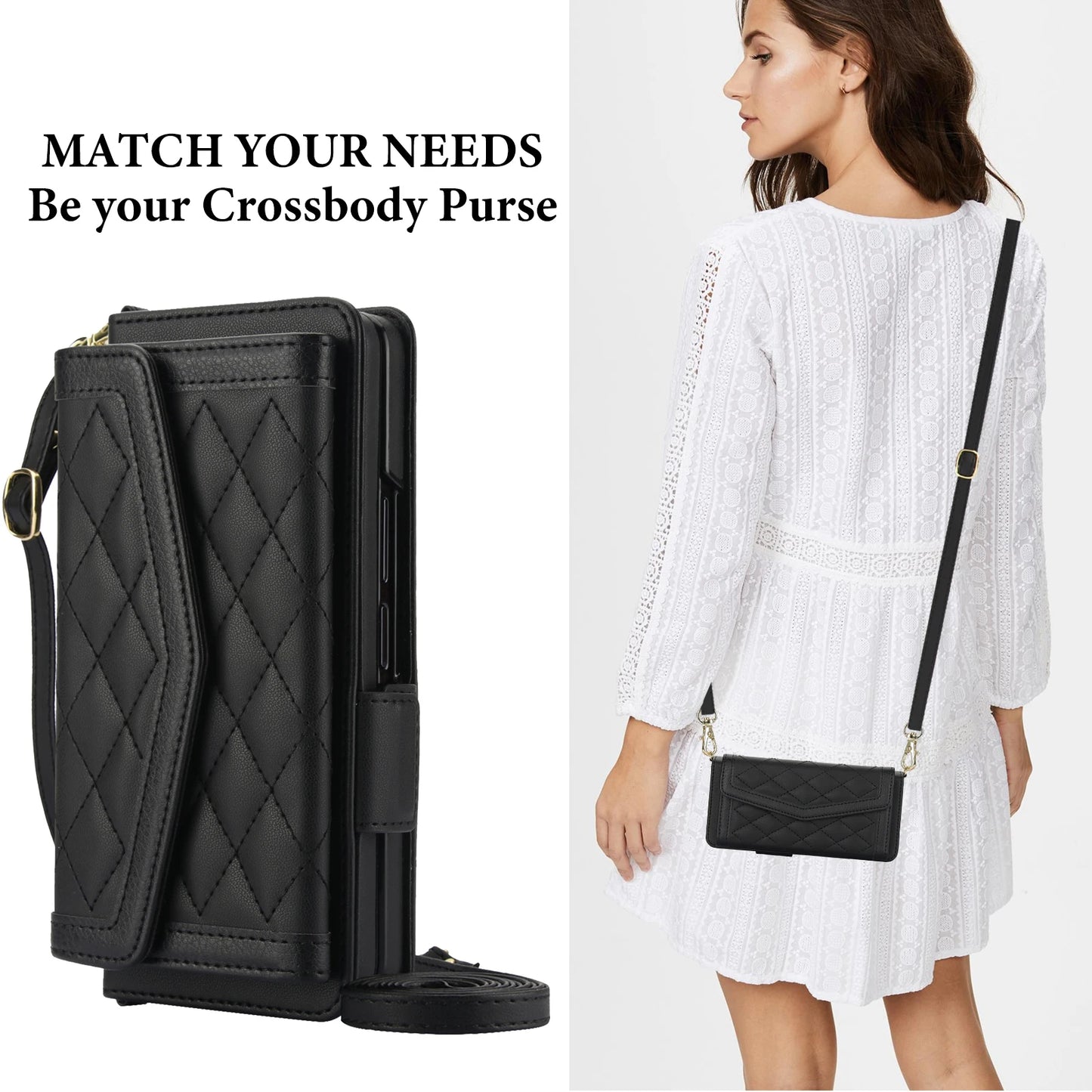 Luxury Card Slot Phone Holder Leather Case for Samsung Galaxy Z Fold Series