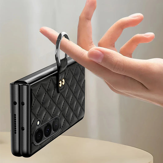 Luxury Fragrant Ring Leather Bracker For Z Fold Series