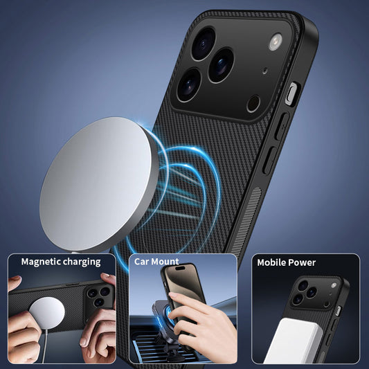 Carbon Fiber Magnetic Case for Apple iPhone 17