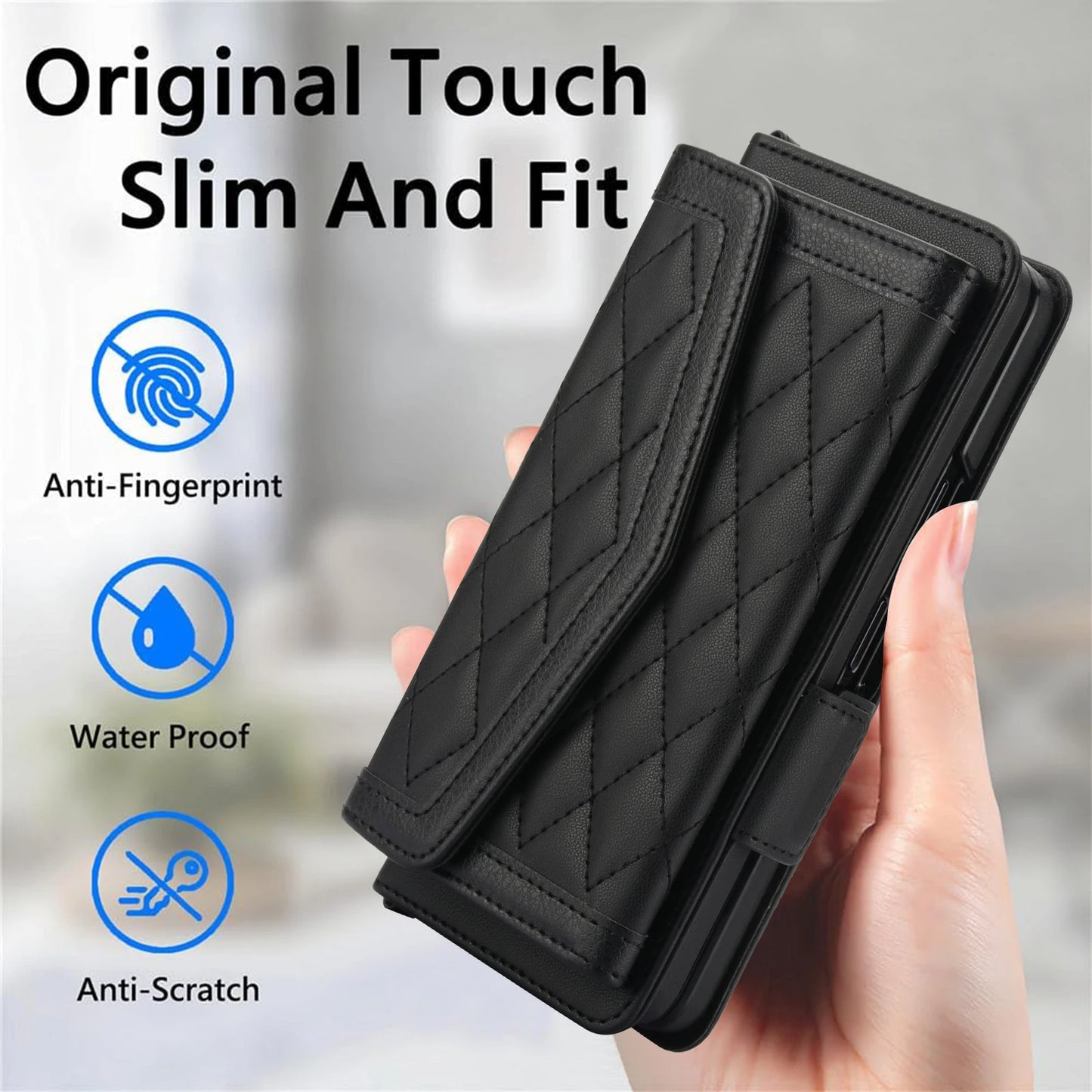 Luxury Card Slot Phone Holder Leather Case for Samsung Galaxy Z Fold Series