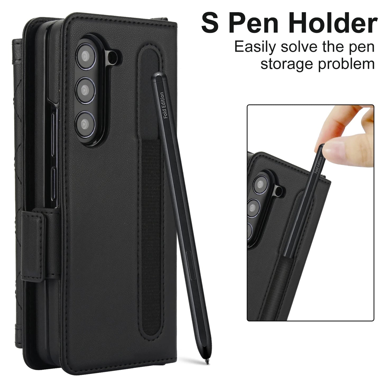 Luxury Card Slot Phone Holder Leather Case for Samsung Galaxy Z Fold Series
