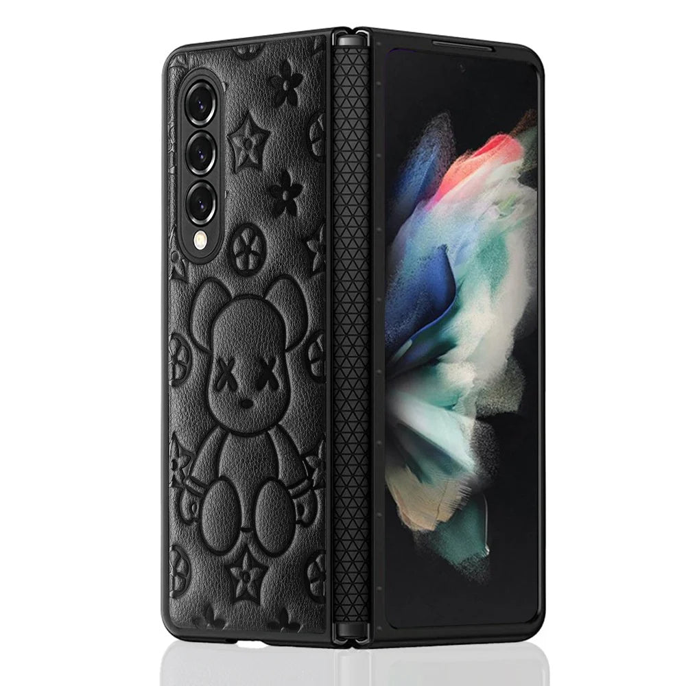 Luxury Bear Pattern  Case For Samsung Galaxy Z Fold Series