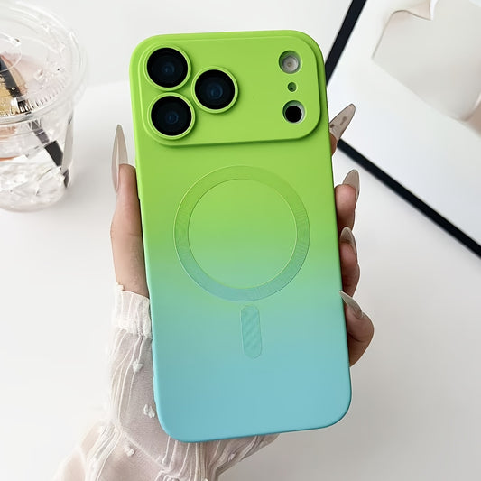 Magnetic Wireless Charging Phone Case Gradient Color For iPhone