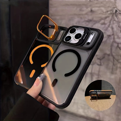 Magnetic Phone Case with Anti-Slip Edge Strip Stand Suitable for iPhone 17