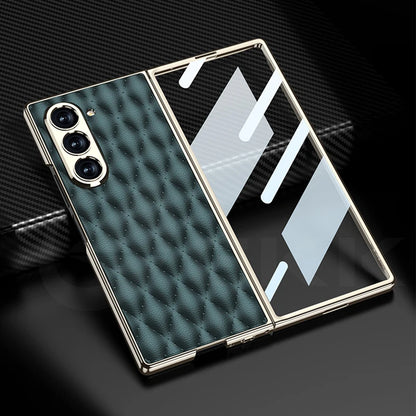 Luxury Plating Diamond Leather Case For Z Fold Series