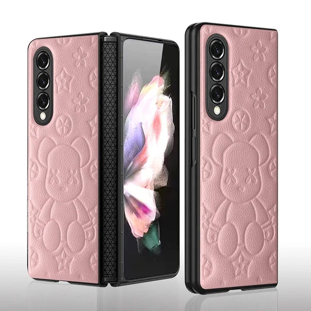 Luxury Bear Pattern  Case For Samsung Galaxy Z Fold Series