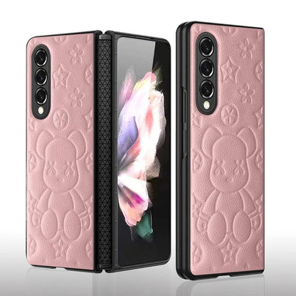 Luxury Bear Pattern  Case For Samsung Galaxy Z Fold Series