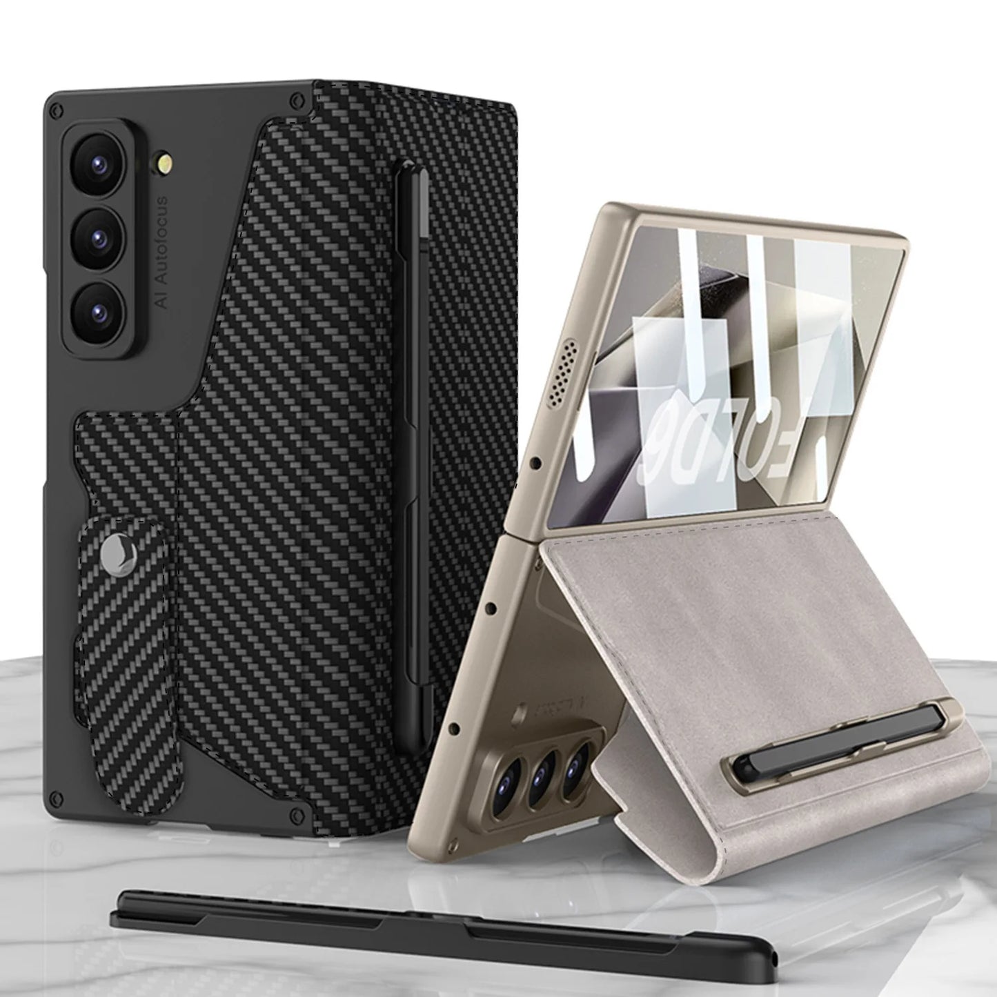 Luxury Flip Leather with Pen Holder for Z Fold Series