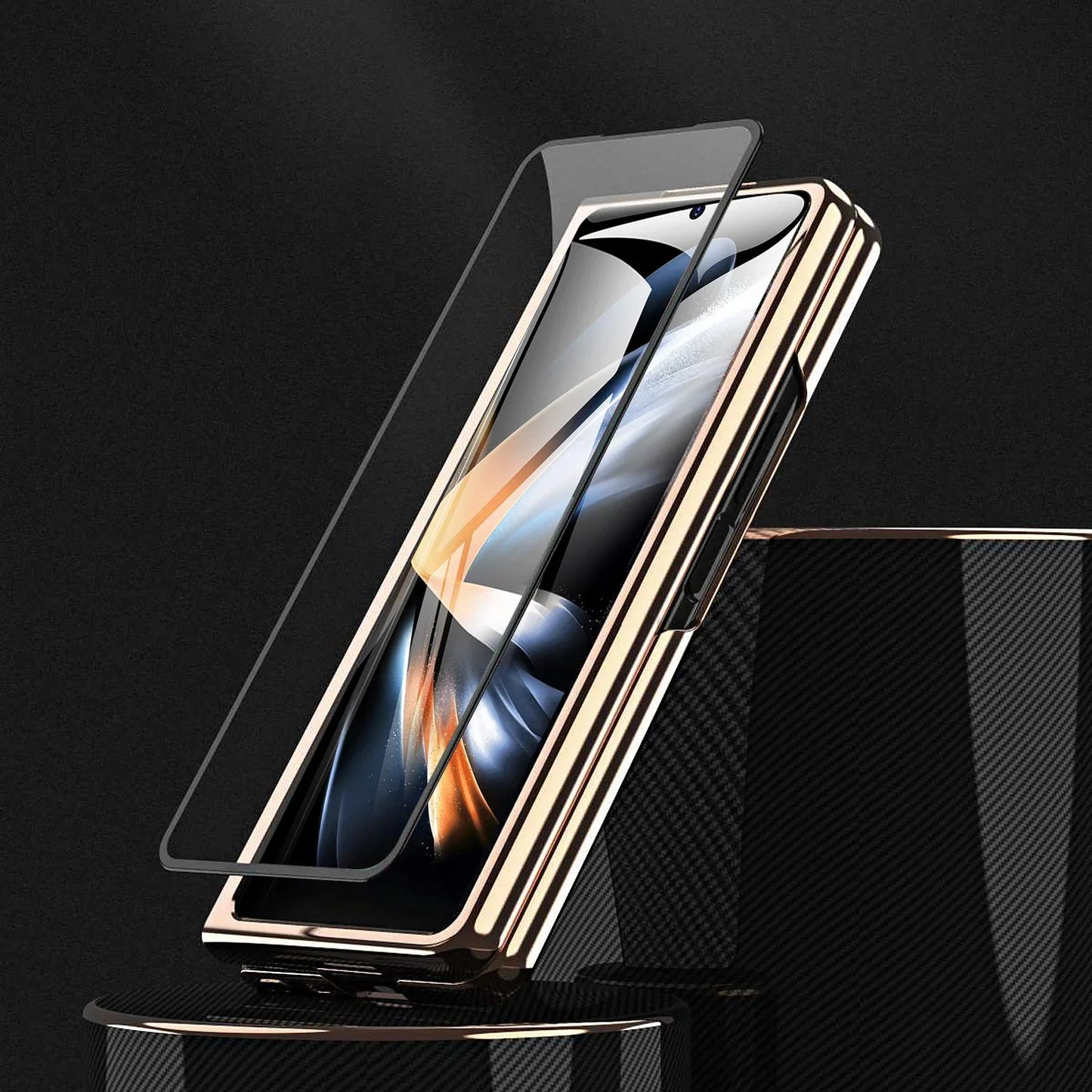 Luxury Fragrant Ring Leather Bracker For Z Fold Series