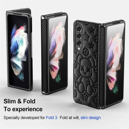 Luxury Bear Pattern  Case For Samsung Galaxy Z Fold Series