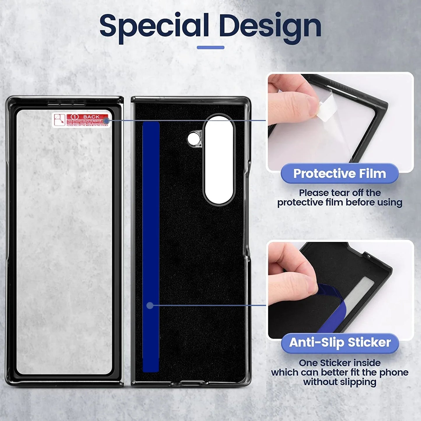 Luxury Fragrant Ring Leather Bracker For Z Fold Series