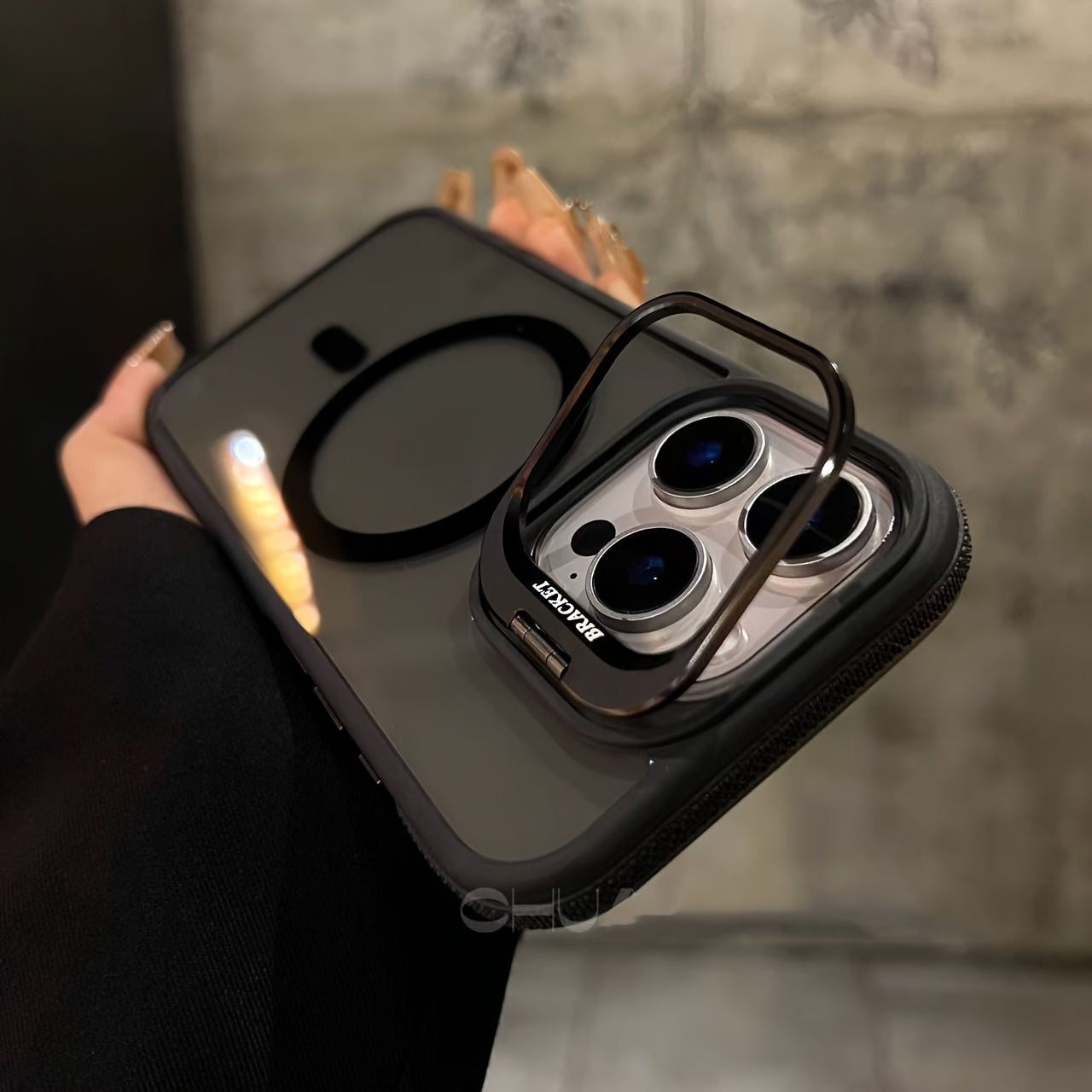 Magnetic Phone Case with Anti-Slip Edge Strip Stand Suitable for iPhone 17