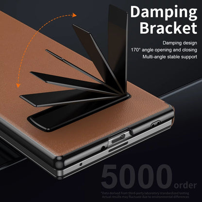 LuxEdge Fold 7,6,5,4– Ultra-Slim Leather Alloy Bracket Case