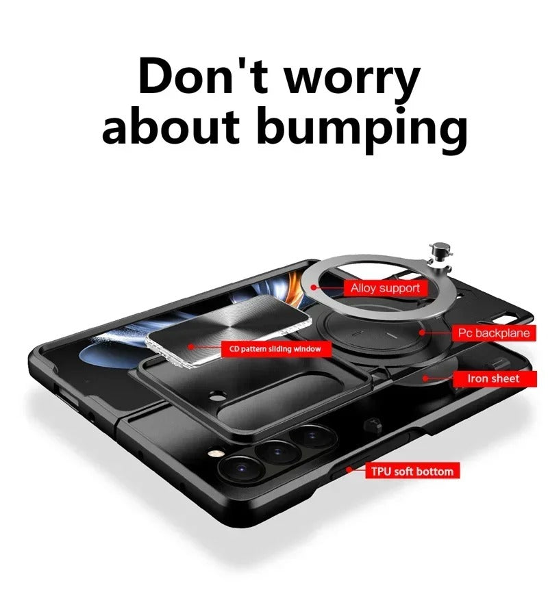 FlexiArmor Ring – Z Fold 7/6/5 360° Car Mount MagSafe Case