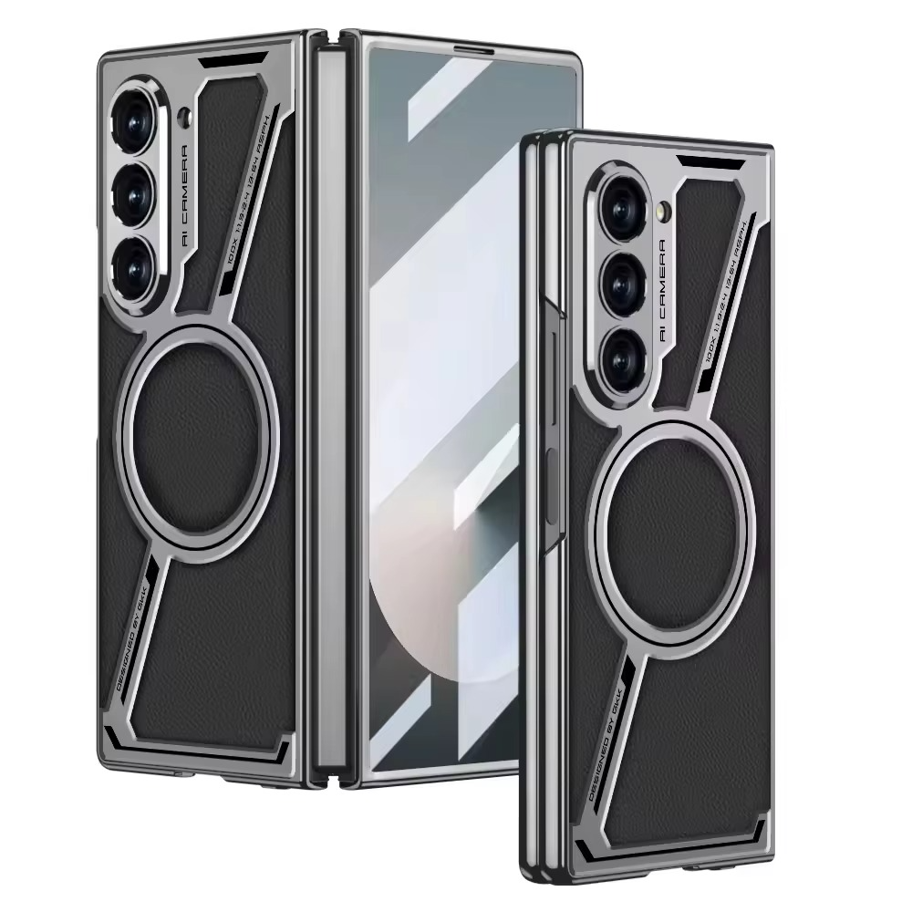 Luxury Electroplating Leather Magnetic Phone Case for Samsung Z Fold Series