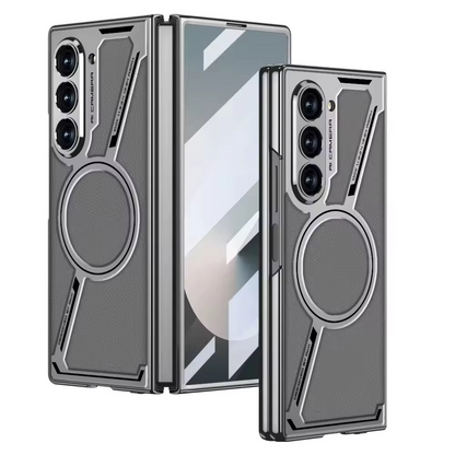 Luxury Electroplating Leather Magnetic Phone Case for Samsung Z Fold Series