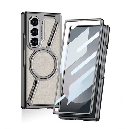 Luxury Electroplating Leather Magnetic Phone Case for Samsung Z Fold Series