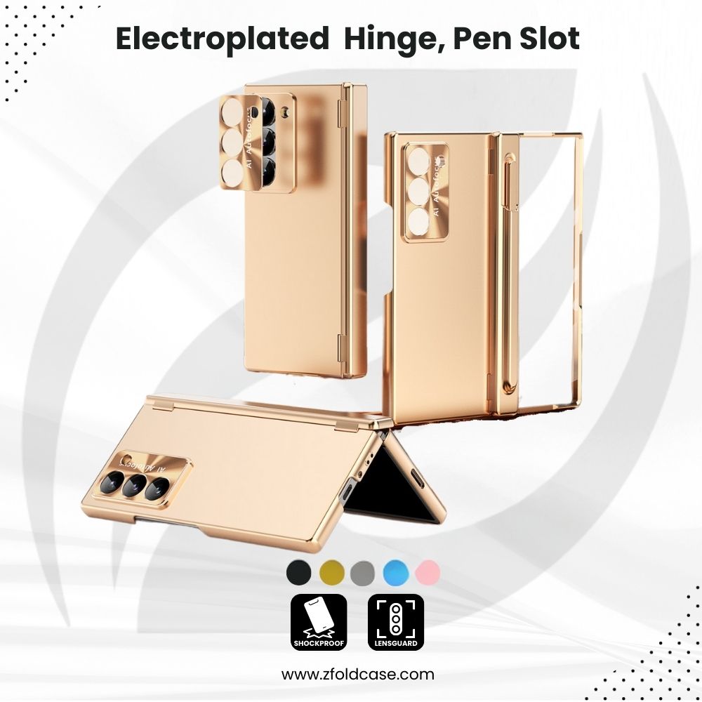 Electroplated Z Fold 7, 6, 5, 4 Hinge, Pen Slot Case