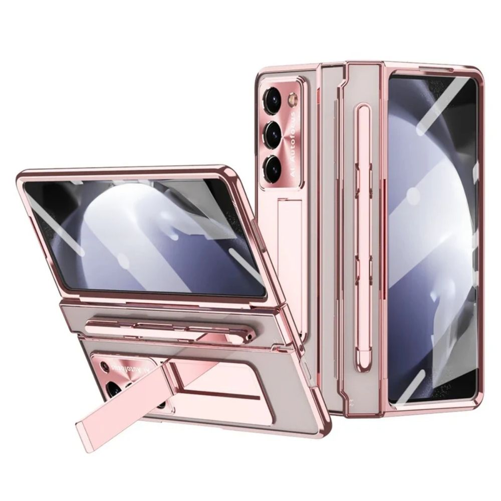 Hinge Z Fold 7, 6, 5, 4 Wireless Transparent Kickstand Case 2.0