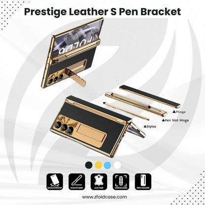 Prestige Z Fold 7, 6, 5, 4 Leather S Pen Bracket Case