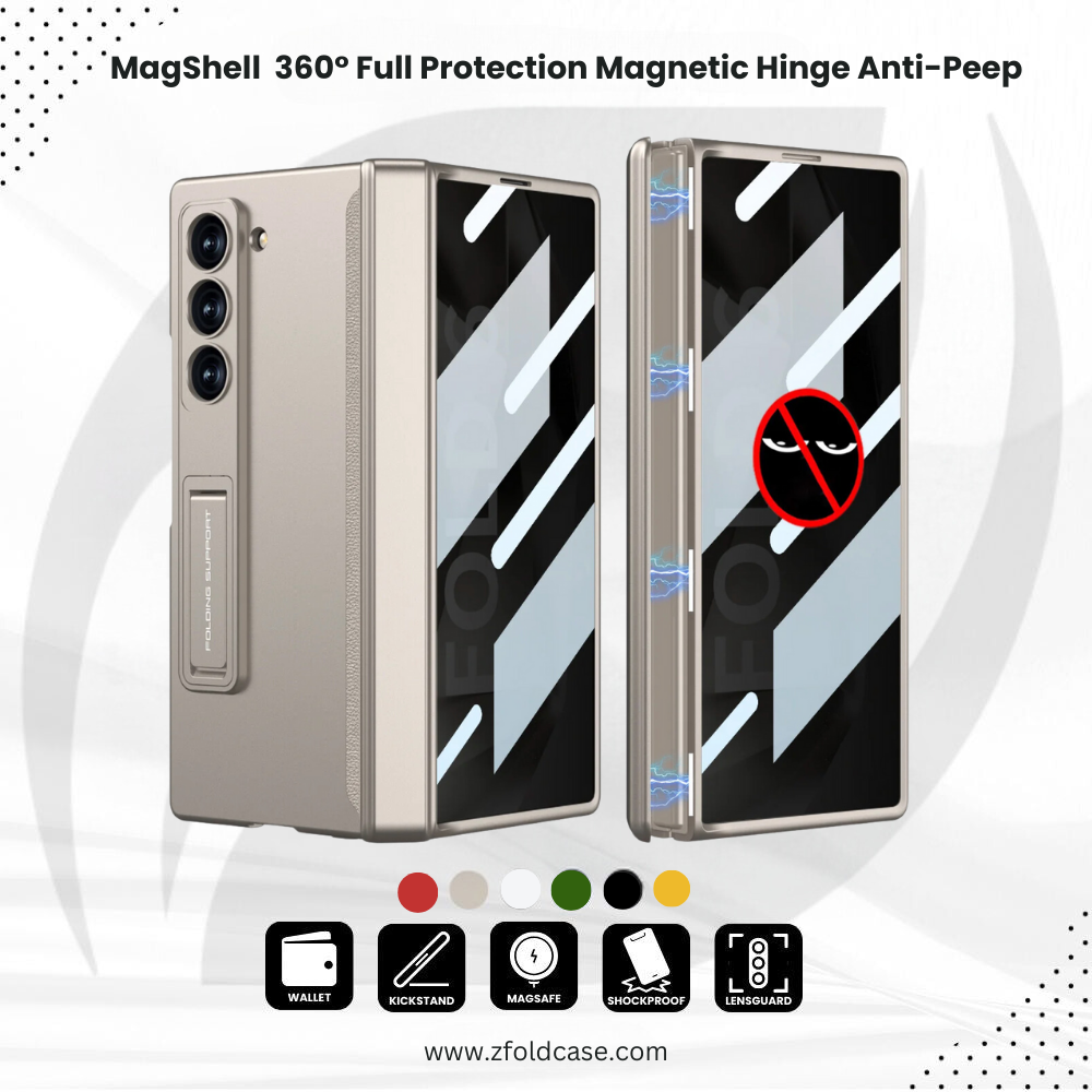 MagShell Z Fold 7/6 Case 360° Full Protection ,Magnetic Hinge, Anti-Peep