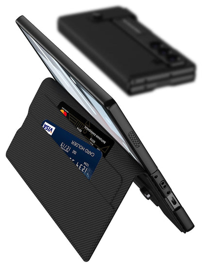 EleganceVault Leather  Z Fold 7, 6,5  Card & Pen Holder with Glass Protection Case
