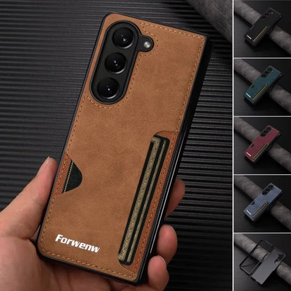 LuxFold Wallet – PU Leather Card Slot Case for Z Fold 7, 6, 5, 4