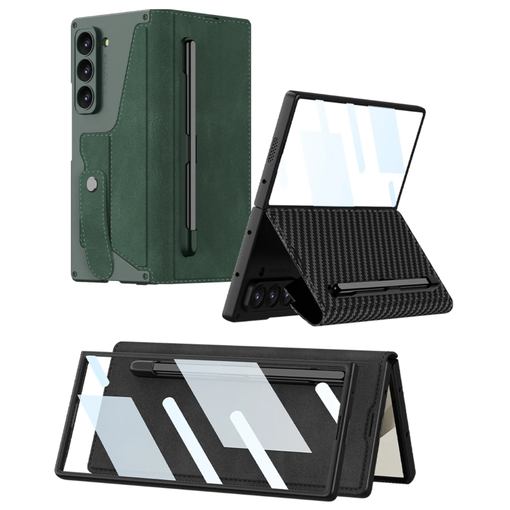 Armor Z Fold 7, 6, 5, 4 Wallet, Pen slot, Leather Case