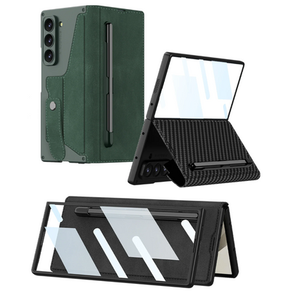 Armor Z Fold 7, 6, 5, 4 Wallet, Pen slot, Leather Case