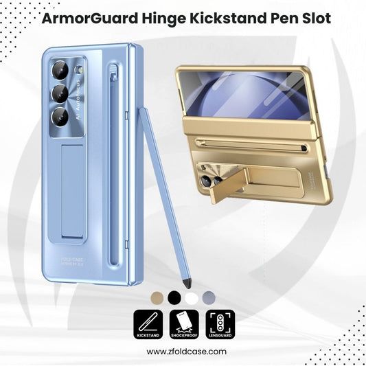 ArmorGuard Z Fold 7, 6, 5, 4 Hinge Kickstand Pen Slot Case