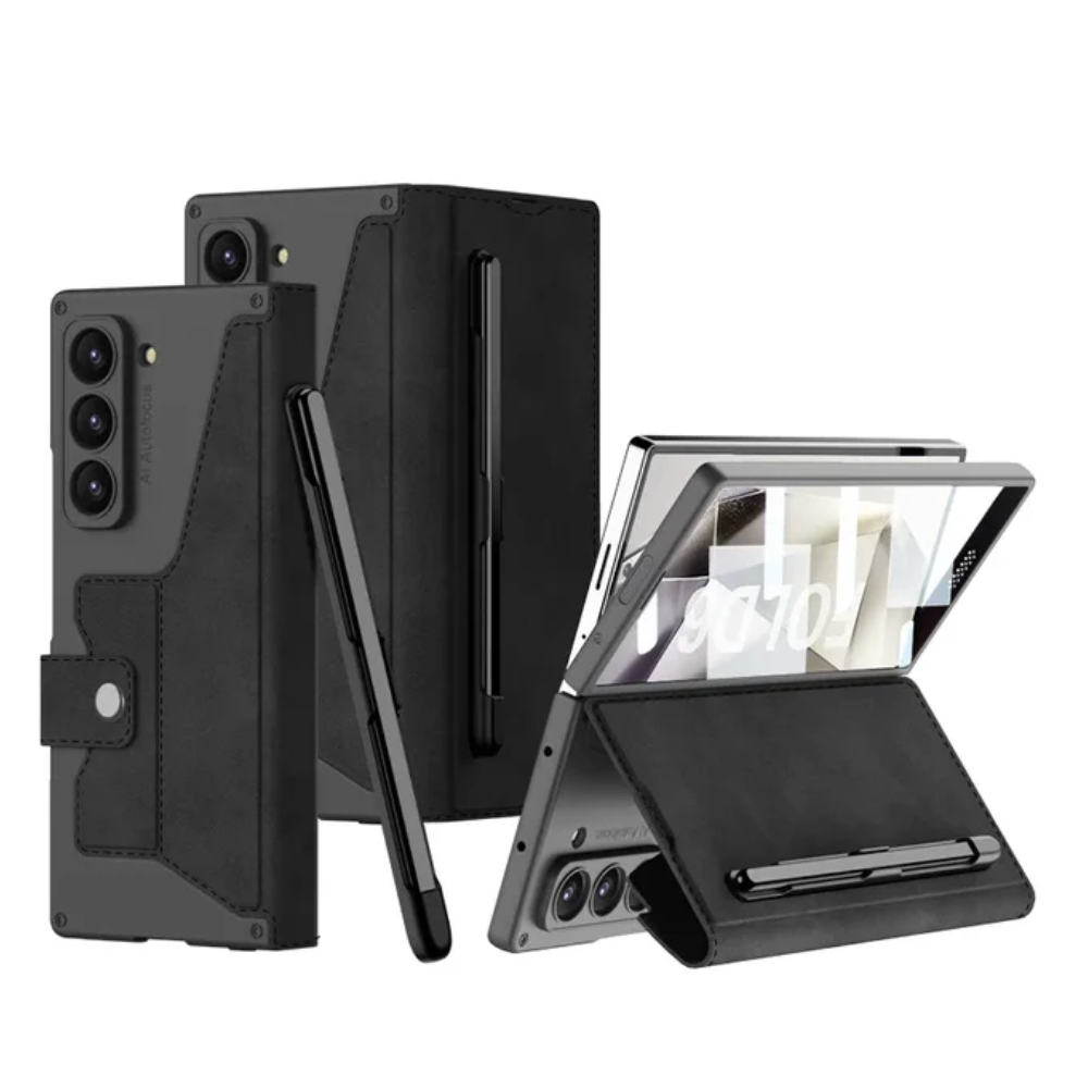 Armor Z Fold 7, 6, 5, 4 Wallet, Pen slot, Leather Case