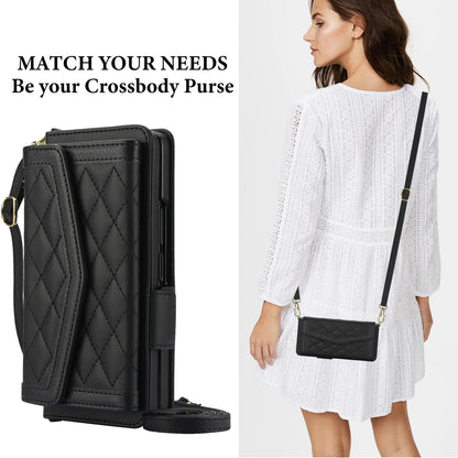 Luxury Card Slot Phone Holder Leather Case for Samsung Galaxy Z Fold Series