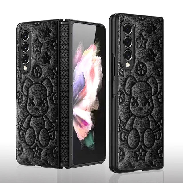 Luxury Bear Pattern  Case For Samsung Galaxy Z Fold Series