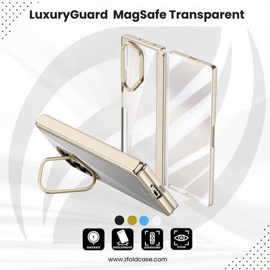 LuxuryGuard Z Fold 7, 6 MagSafe Transparent Case