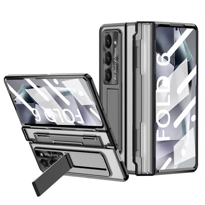 Hinge Z Fold 7, 6, 5, 4 Wireless Transparent Kickstand Case 2.0
