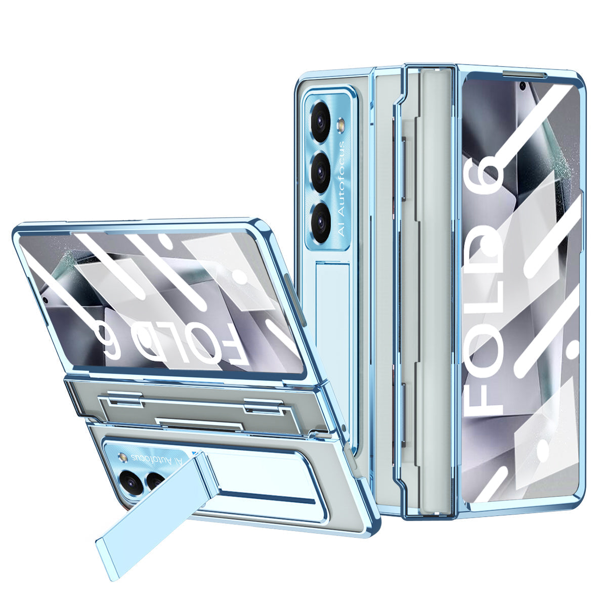 Hinge Z Fold 7, 6, 5, 4 Wireless Transparent Kickstand Case 2.0