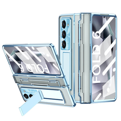 Hinge Z Fold 7, 6, 5, 4 Wireless Transparent Kickstand Case 2.0