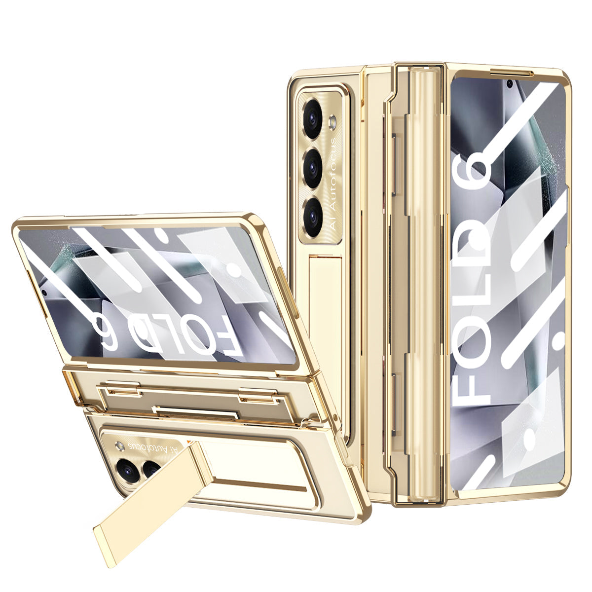Hinge Z Fold 7, 6, 5, 4 Wireless Transparent Kickstand Case 2.0