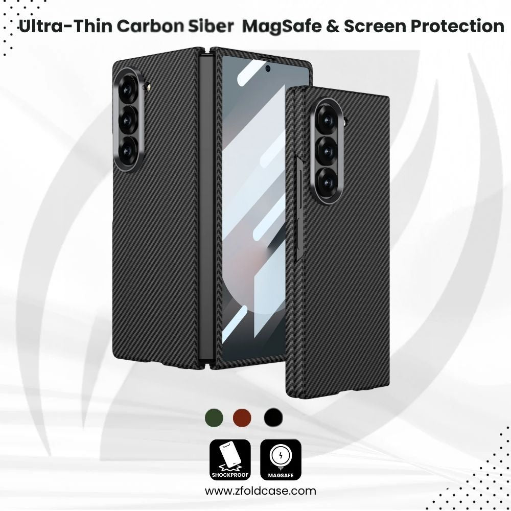 Ultra-Thin Carbon Fiber Z Fold 7, 6,5  MagSafe & Screen Protection Case