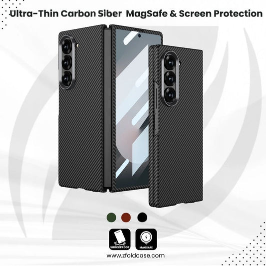 Ultra-Thin Carbon Fiber Z Fold 7, 6,5  MagSafe & Screen Protection Case