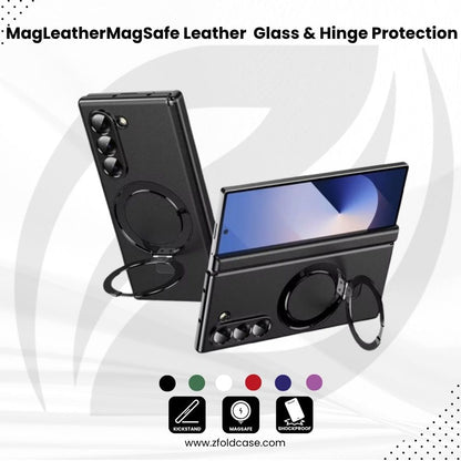 MagLeather Fold – Z Fold MagSafe Leather Case with Glass & Hinge Protection